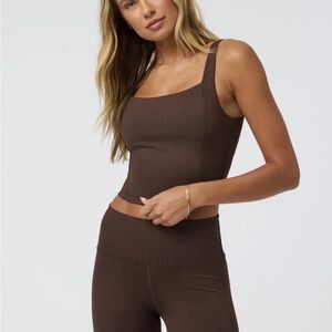 Vuori Inversion Rib Support Tank Top in Java NWT